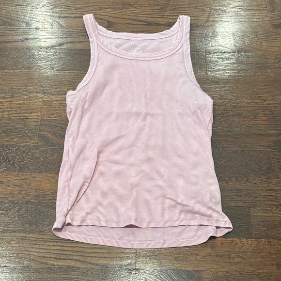 American Eagle Outfitters Light Pink Ribbed Tank Top - Picture 1 of 1